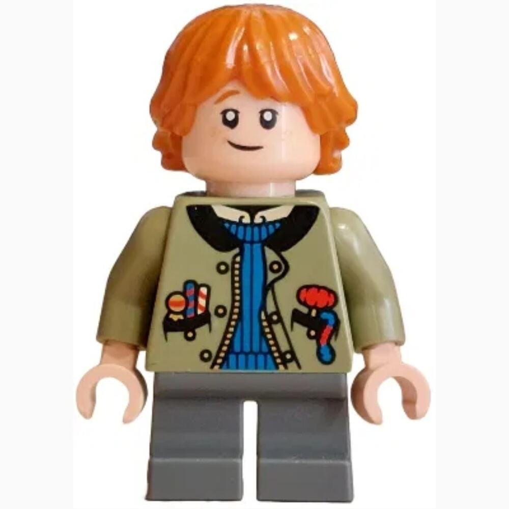 New LEGO Harry PotterRon Weasley Minifigure Hp550 Olive Green Jacket